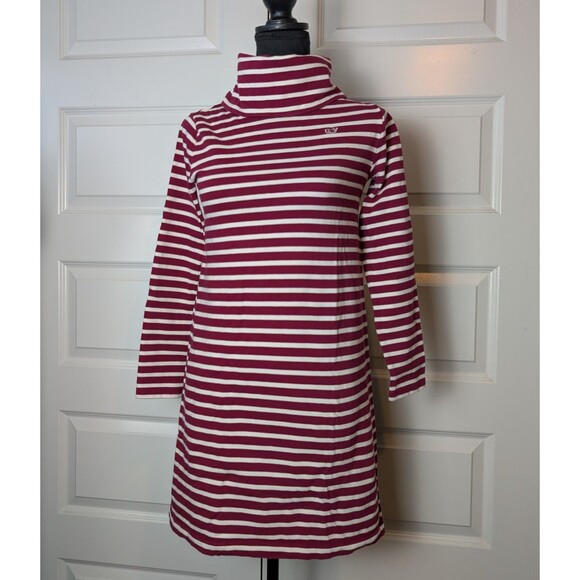 Vineyard Vines Tween Size 14 Dress Cowl Neck Striped Preppy Whale Coastal - Picture 1 of 7